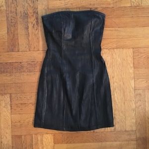 Black classy but sexy pleather cocktail dress